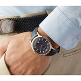 Emporio Armani Renato Analog Blue Dial Black Leather Strap Watch For Men - AR2506 Authentic Buy Shop Now