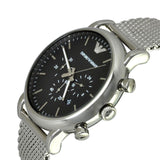 Emporio Armani Luigi Black Dial Silver Mesh Bracelet Watch For Men - AR8032 Authentic Buy Shop Now