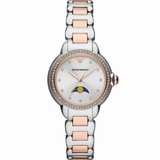 Emporio Armani Mia Three Hand Moonphase Mother of Pearl Dial Two Tone Steel Strap Watch For Women - AR11567 Authentic Buy Shop Now