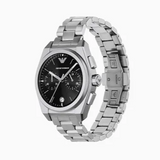 Emporio Armani Federico Chronograph Black Dial Silver Steel Strap Watch For Men - AR11560 Authentic Buy Shop Now