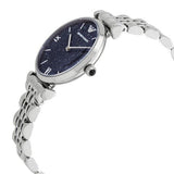 Emporio Armani Gianni T Bar Dark Blue Dial Silver Stainless Steel Watch For Women - AR11091 Authentic Buy Shop Now