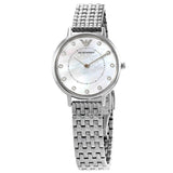 Emporio Armani Kappa Mother of Pearl Dial Silver Mesh Bracelet Watch For Women - AR2511 Authentic Buy Shop Now
