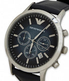 Emporio Armani Classic Chronograph Blue Dial Blue Leather Strap Watch For Men - AR2473 Authentic Buy Shop Now