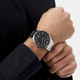 Emporio Armani Renato Quartz Black Dial Silver Steel Strap Watch For Men - AR11181 Authentic Buy Shop Now