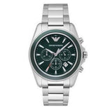 Emporio Armani Sportivo Chronograph Blue Dial Silver Steel Strap Watch For Men - AR6090 Authentic Buy Shop Now