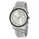 Emporio Armani Sportivo Chronograph Silver Dial Silver Steel Strap Watch For Men - AR6073 Authentic Buy Shop Now
