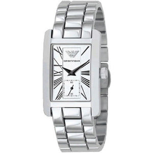 Emporio Armani White Dial Silver Stainless Steel Watch For Women - AR0146 Authentic Buy Shop Now