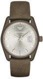 Emporio Armani Sportivo Quartz Silver Dial Brown Leather Strap Watch For Men - AR6079 Authentic Buy Shop Now