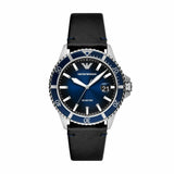 Emporio Armani Diver Three-Hand Quartz Blue Dial Blue Leather Strap Watch For Men - AR11516 Authentic Buy Shop Now