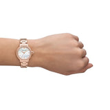 Emporio Armani Aira Three Hand Mother of Pearl Dial Rose Gold Steel Strap Watch For Women - AR11523 Authentic Buy Shop Now