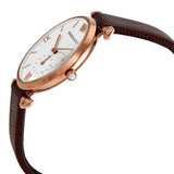 Emporio Armani Analog White Dial Brown Leather Strap Watch For Men - AR9042 Authentic Buy Shop Now