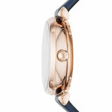 Emporio Armani Gianni T-Bar Analog Silver Dial Blue Leather Strap Watch For Women - AR60020 Authentic Buy Shop Now