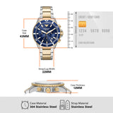 Emporio Armani World Explorer Chronograph Blue Dial Two Tone Steel Strap Watch for Men - AR11740 Authentic Buy Shop Now