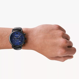 Emporio Armani Luigi Analog Blue Dial Black Leather Strap Watch For Men - AR11351 Authentic Buy Shop Now