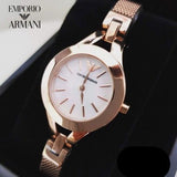 Emporio Armani Chiara Analog White Dial Rose Gold Steel Strap Watch For Women - AR7329 Authentic Buy Shop Now