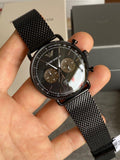 Emporio Armani Aviator Black Dial Black Mesh Bracelet Watch For Men - AR11142 Authentic Buy Shop Now
