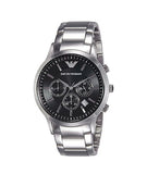 Emporio Armani Classic Chronograph Black Dial Silver Steel Strap Watch For Men - AR2434 Authentic Buy Shop Now