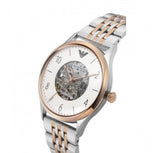 Emporio Armani Meccanico White Dial Two Tone Steel Strap Watch For Men - AR1921 Authentic Buy Shop Now
