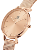 Daniel Wellington Petite Rose Gold Dial Rose Gold Mesh Strap Watch For Women - DW00100472 Authentic Buy Shop Now