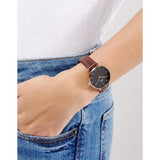 Daniel Wellington Classic Petite Bristol Black Dial Brown Leather Strap Watch For Women - DW00100165 Authentic Buy Shop Now