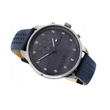 Tommy Hilfiger Chase Grey Dial Blue Leather Strap Watch for Men - 1791578 Authentic Buy Shop Now