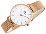 Daniel Wellington Classic Petite Melrose White Dial Rose Gold Mesh Bracelet Watch For Women - DW00100163 Authentic Buy Shop Now