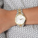 Michael Kors Runway White Dial Two Tone Stainless Steel Strp Watch for Women - MK3204A Authentic Buy Shop Now