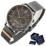 Tommy Hilfiger Blake Quartz Grey Dial Silver Mesh Bracelet Watch for Men - 1782304 Authentic Buy Shop Now