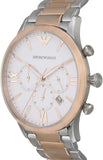 Emporio Armani Giovanni Chronograph Quartz White Dial Two Tone Steel Strap Watch For Men - AR11209 Authentic Buy Shop Now