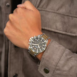Emporio Armani Diver Chronograph Green Dial Two Tone Steel Strap Watch For Men - AR11361 Authentic Buy Shop Now