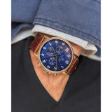 Tommy Hilfiger Daniel Blue Dial Brown Leather Strap Watch for Men - 1710380 Authentic Buy Shop Now