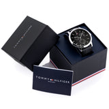 Tommy Hilfiger Brad Chronograph Black Dial Black Leather Strap Watch For Men - 1710391 Authentic Buy Shop Now