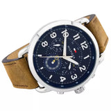 Tommy Hilfiger Briggs Chronograph Blue Dial Brown Leather Strap Watch for Men - 1791424 Authentic Buy Shop Now