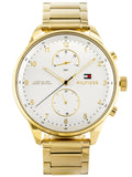 Tommy Hilfiger Chase Quartz White Dial Gold Steel Strap Watch for Men - 1791576 Authentic Buy Shop Now