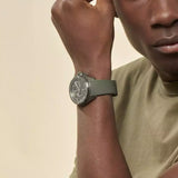Hugo Boss Volane Chronograph Grey Dial Green Rubber Strap Watch For Men - 1513952 Authentic Buy Shop Now