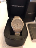 Emporio Armani Valente Chronograph Grey Dial Grey Steel Strap Watch For Men - AR1460 Authentic Buy Shop Now