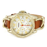 Fossil Riley Multifunction White Dial Orange Leather Strap Watch for Women - ES3723 Authentic Buy Shop Now