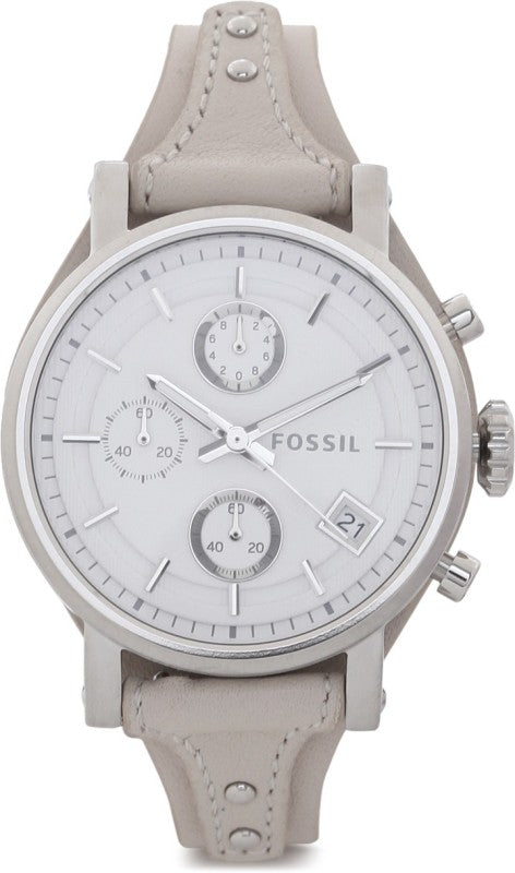 Fossil Boyfriend White Dial Beige Leather Strap Watch for Women - ES3811 Authentic Buy Shop Now