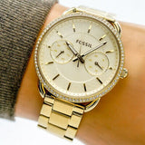 Fossil Tailor Gold Dial Gold Steel Strap Watch for Women - ES4263 Authentic Buy Shop Now