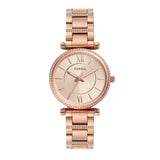 Fossil Carlie Rose Gold Dial Rose Gold Steel Strap Watch for Women - ES4301 Authentic Buy Shop Now