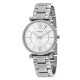 Fossil Carlie Silver Dial Silver Steel Strap Watch for Women - ES4341 Authentic Buy Shop Now