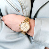 Fossil Neutra Chronograph Gold Dial Gold Steel Strap Watch for Women - ES5219 Authentic Buy Shop Now