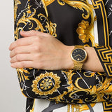 Versace V-Twist Black Dial Gold Mesh Bracelet Watch for Women - VELS00819 Authentic Buy Shop Now
