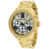 Michael Kors Wren Chronograph Crystal Pave Gold Dial Gold Steel Strap Watch for Women - MK6095 Authentic Buy Shop Now