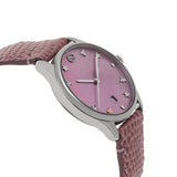 Gucci G-Timeless Pink Mother of Pearl Dial Pink Leather Strap Watch For Women - YA126586 Authentic Buy Shop Now