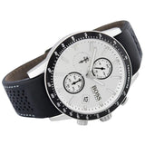 Hugo Boss Rafale Chronograph Quartz Silver Dial Black Leather Strap Watch For Men - 1513403 Authentic Buy Shop Now