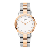Daniel Wellington Iconic Link White Dial Two Tone Steel Strap Watch For Women - DW00100358 Authentic Buy Shop Now