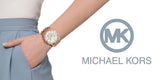 Michael Kors Lexington Chronograph White Dial Rose Gold Steel Strap Watch For Women - MK8313 Authentic Buy Shop Now