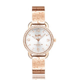 Coach Delancey Silver Dial Rose Gold Steel Strap Watch for Women - 14502355 Authentic Buy Shop Now