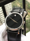 Movado Museum Black Dial Black Leather Strap Watch For Men - 2100002 Authentic Buy Shop Now